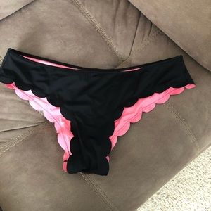 Victoria Secret Pink Black scalloped bikini